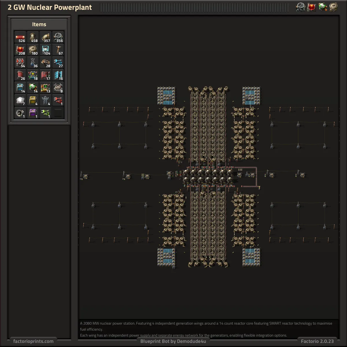 Image of the Damien 2 GW nuclear plant blueprint