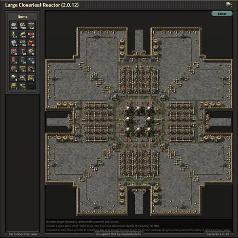 Image of the NorsePotato Large Cloverleaf nuclear plant blueprint